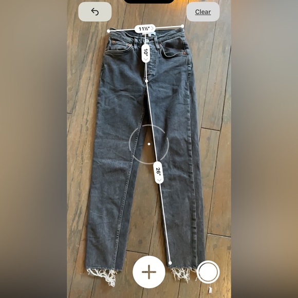 RE DONE Charcoal button fly jeans size 25 casual chic minimalist - Picture 4 of 4